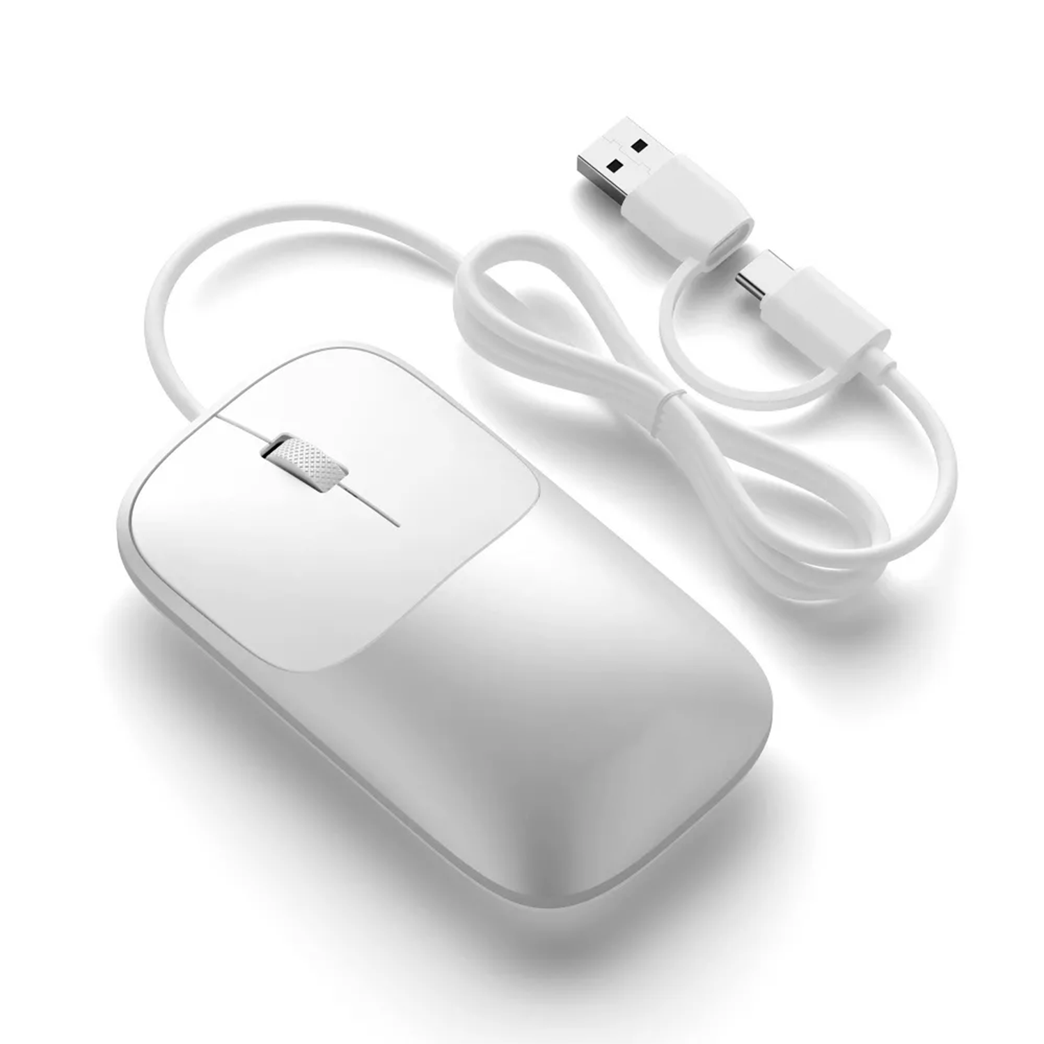 Slim Aluminum Usb‑C Wired Mouse With Usb‑A Adapter